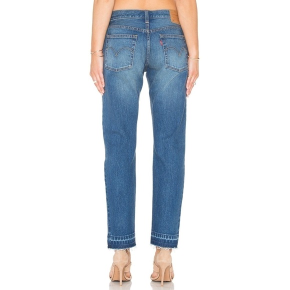 Levi’s 501 Straight Leg Raw Hem Wear & Tear Jeans - Picture 5 of 16